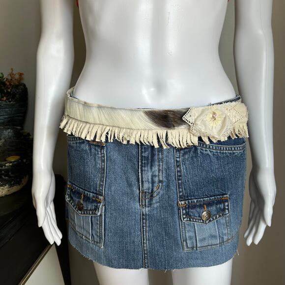 Pixie Belt Fairie Festival Cream cowhide Handmade Sash - Picture 4 of 5